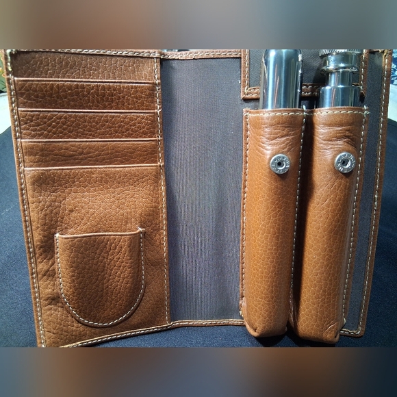 Brown and Silver Key Card Holder with Textured Leather - Picture 7 of 10